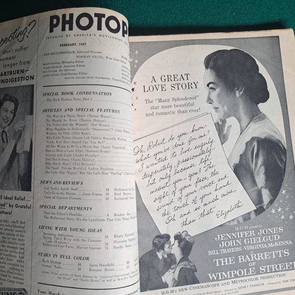Vintage Feb 1957 Photoplay magazine, Rock Hudson on cover. - Picture 2 of 8